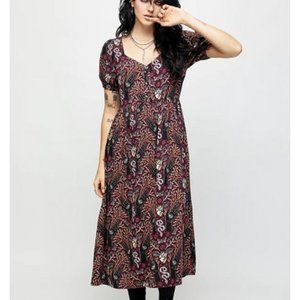 Disturbia Hemlock Button Detail Puff Sleeve Midi Dress 4 Halloween Gothic Witch